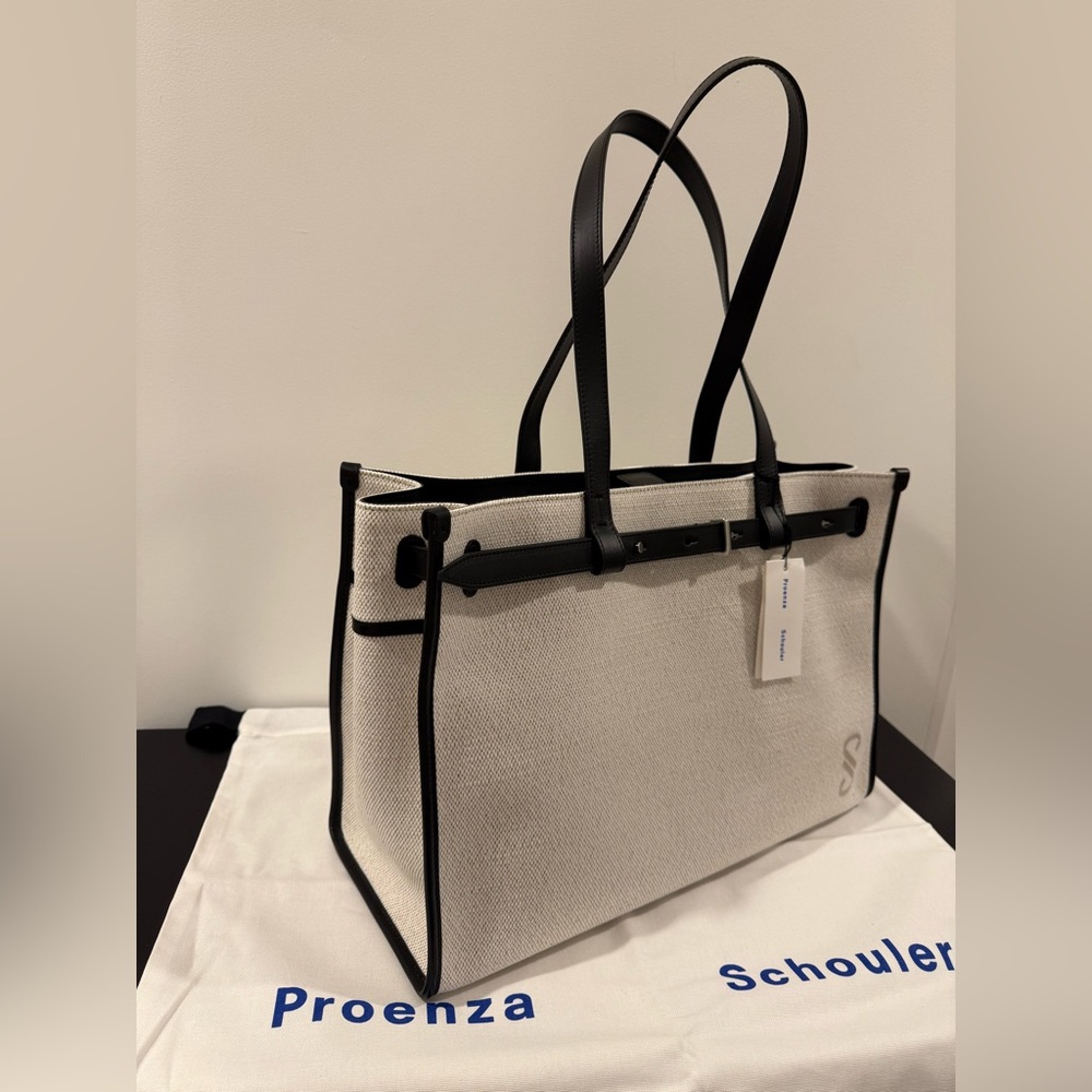 Proenza Schouler Cream and Black Tote Bag - Picture 3 of 11